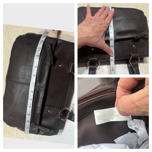 Villager Grained Shoulder Bag Brown NWT - Picture 8 of 8